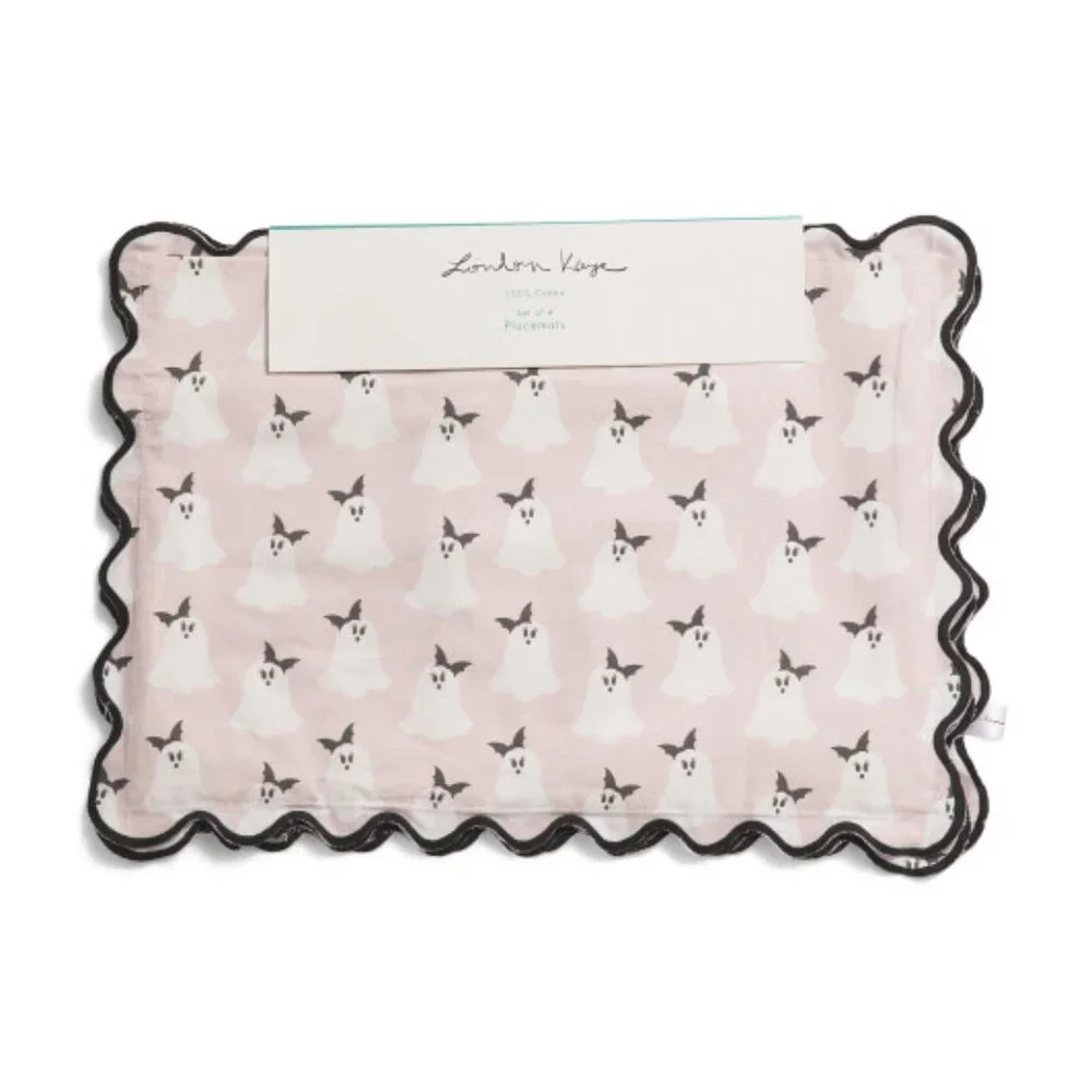 LONDON KAYE Set Of 4 Pretty Ghost Placemats